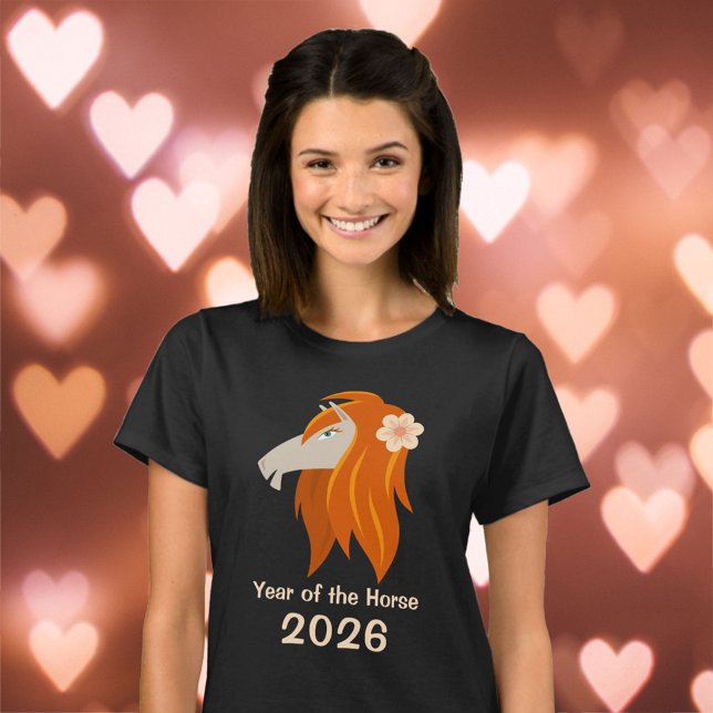 Camiseta Caballo de incendio de Año Nuevo chino 2026 Mujere (Subido por el creador)