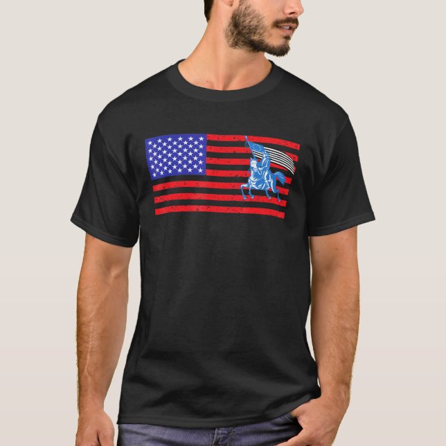 Camiseta Caballo de la Bandera Americana 2 con problemas (Anverso)
