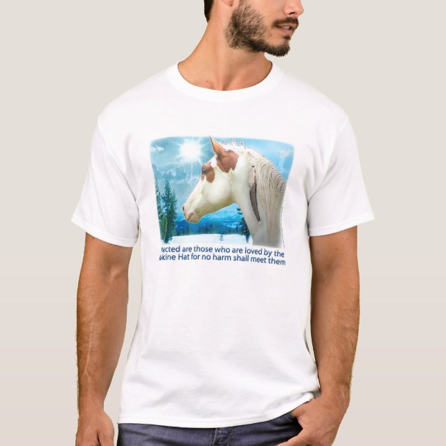 Camiseta Caballo de la pintura del gorra de la medicina (Anverso)