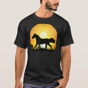 Camiseta Caballo de la raza del sol Silhouette Holsteiner H