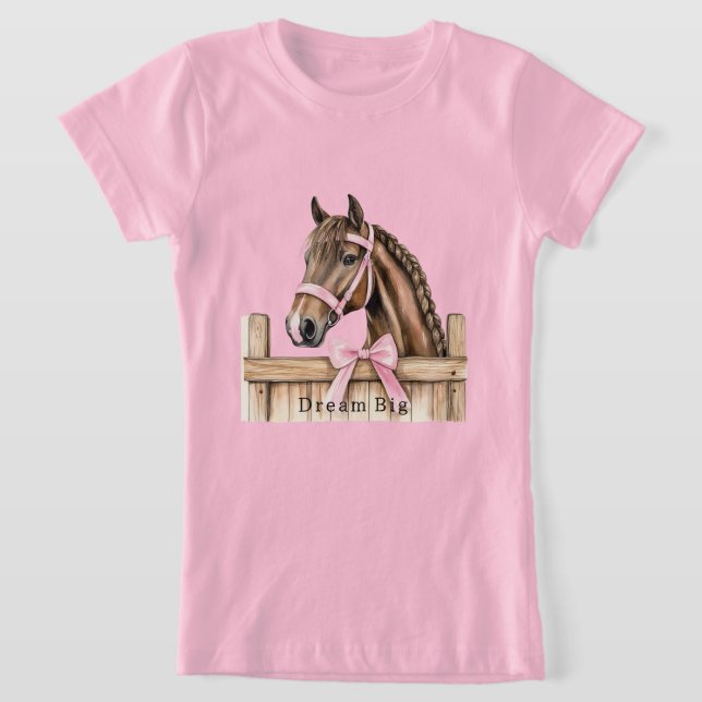 Camiseta Caballo de lazo rosa (Distribución)