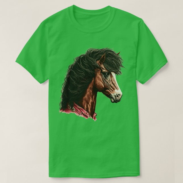 Camiseta Caballo de los 80 con mullet (Diseño del anverso)