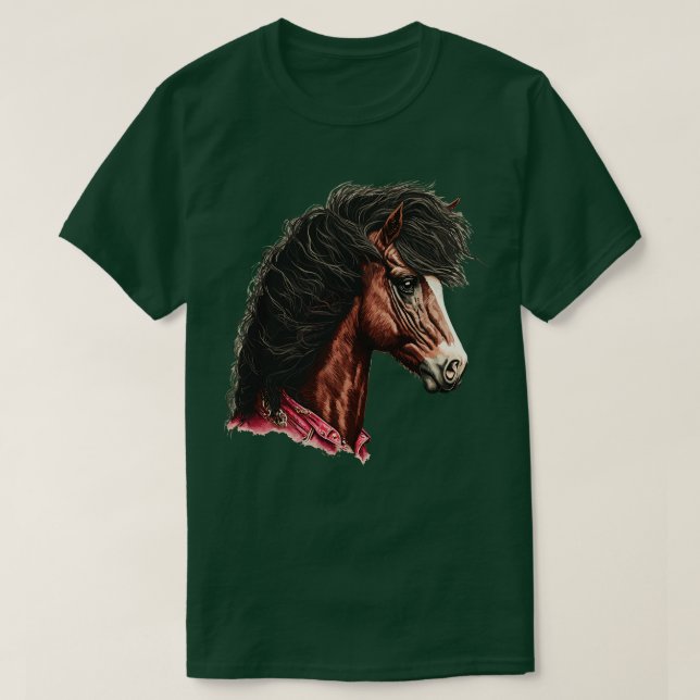 Camiseta Caballo de los 80 con mullet (Diseño del anverso)