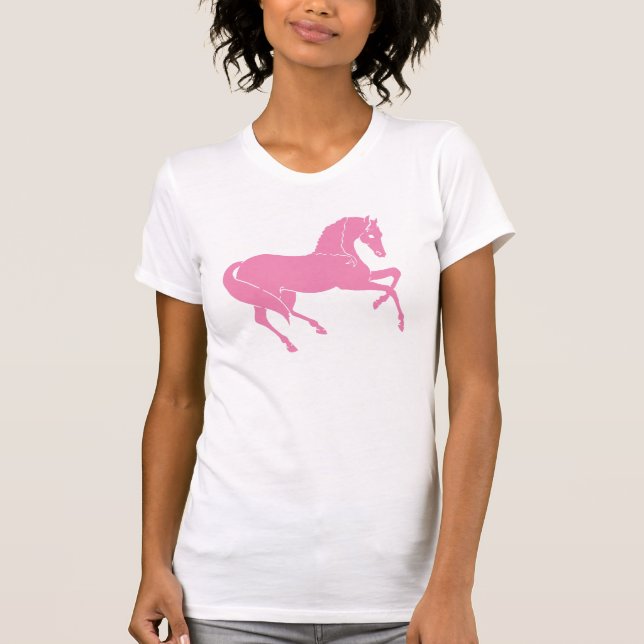 Camiseta caballo de lujo rosado (Anverso)