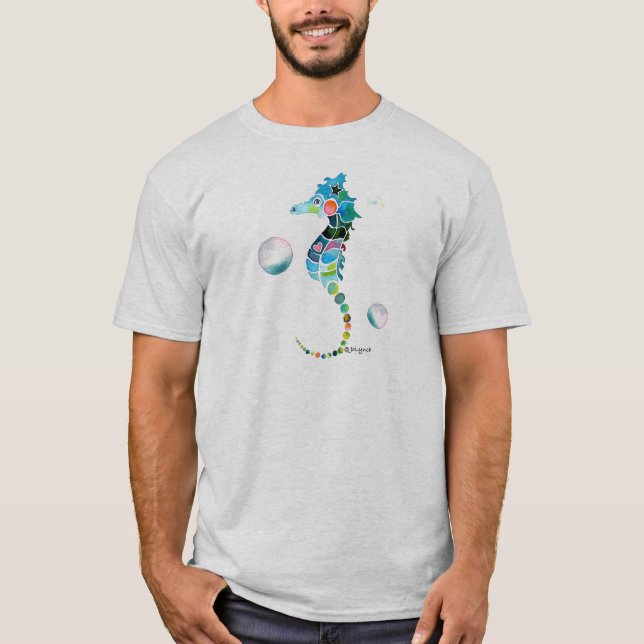 Camiseta Caballo de mar con las burbujas (Anverso)