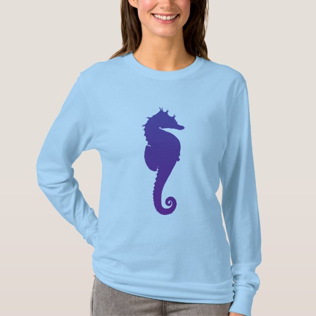 Camiseta Caballo de Mar de Magia Púrpura (Anverso)