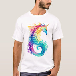 Camiseta Caballo De Mar En Estilo Acuarela - Arte De IA