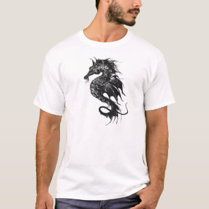 Camiseta Caballo de mar enojado en negro