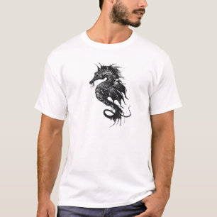 Camiseta Caballo de mar enojado en negro