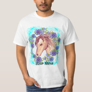 Camiseta Caballo de margarita azul