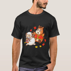 Camiseta Caballo de oveja chino Divertidos niños Hombres Mu