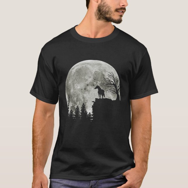 Camiseta Caballo de pie en la luna fantasmagórica luna de H (Anverso)