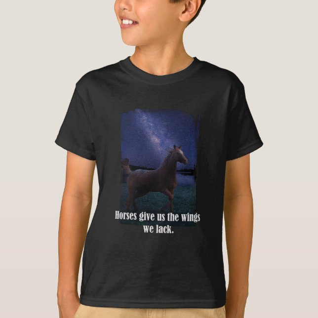 Camiseta Caballo de pie , estrellas en el cielo , genial ci (Anverso)