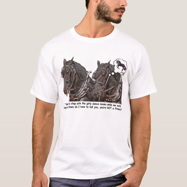 Camiseta Caballo de proyecto frisio del imitador de (Anverso)