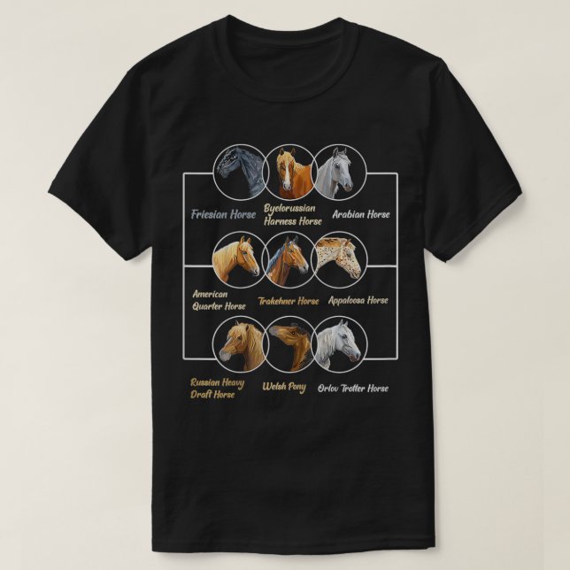 Camiseta Caballo De Raza De Caballo Ecuestre Montando Por B (Diseño del anverso)