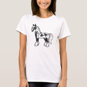 Camiseta Caballo de raza Shire Gypsy Vanner de dibujos anim