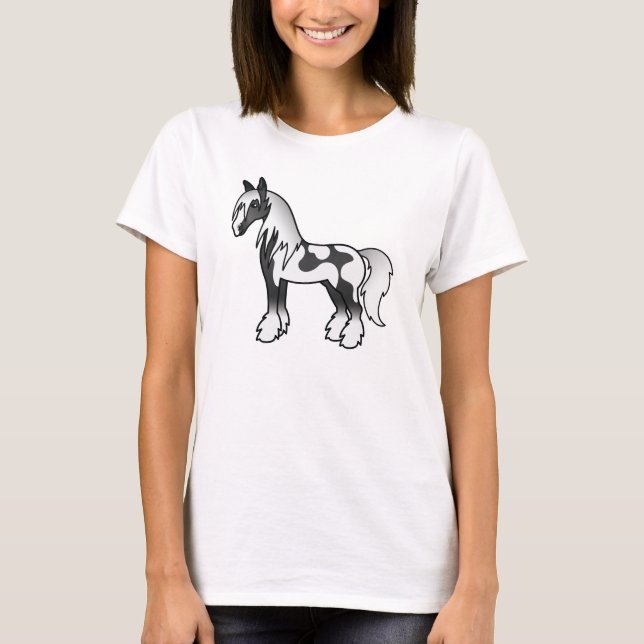 Camiseta Caballo de raza Shire Gypsy Vanner de dibujos anim (Anverso)