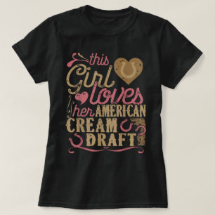 Camiseta Caballo de regalo de raza draft crema americana