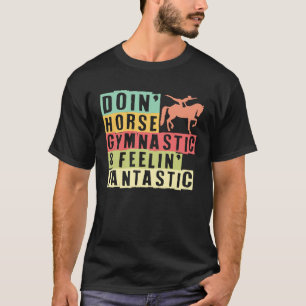 Camiseta Caballo de Saltos de Gimnasia Ecuestre