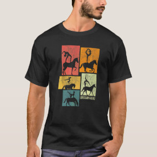 Camiseta Caballo de saltos ecuestres Siluetas de saltos