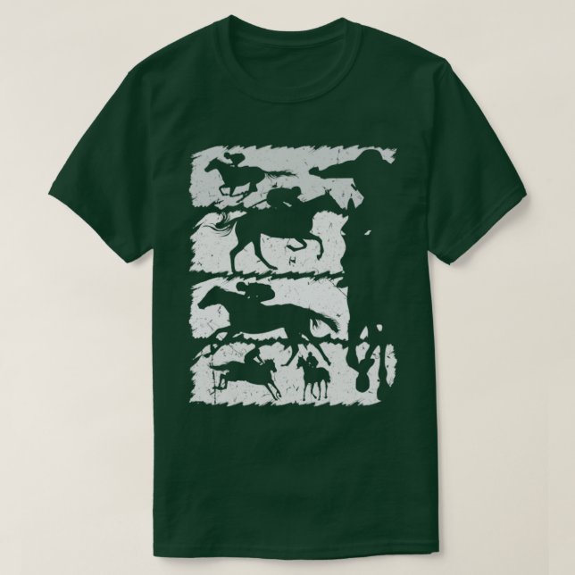 Camiseta Caballo de silueta ecuestre (Diseño del anverso)