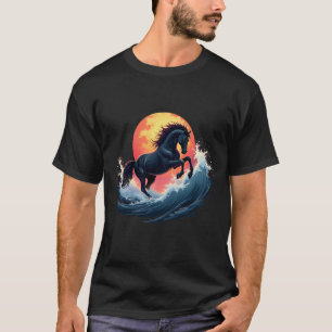 Camiseta Caballo de tormenta al atardecer - Arte abstracto