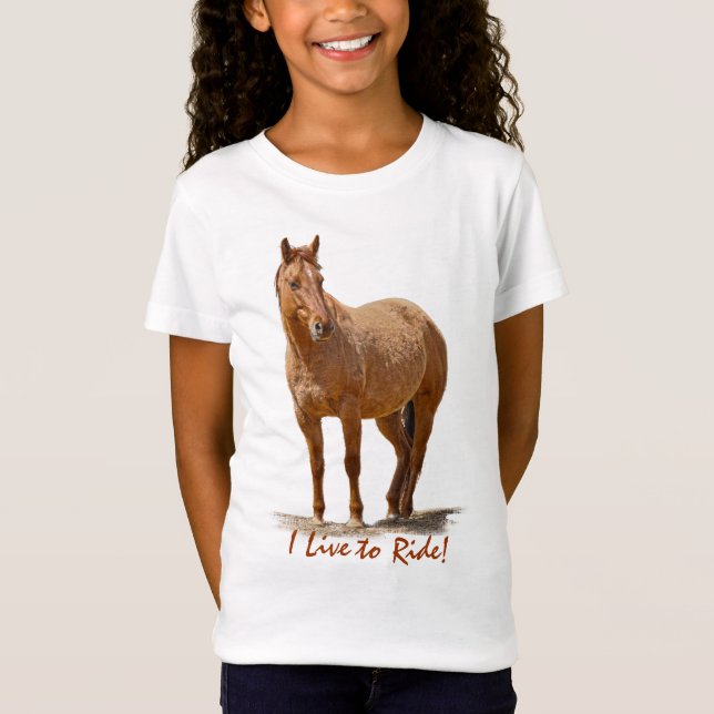 Camiseta Caballo de un dún rojo, animal equino de amante de (Anverso)