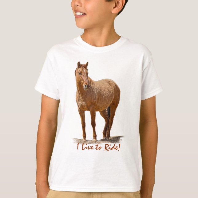 Camiseta Caballo de un dún rojo, animal equino de amante de (Anverso)