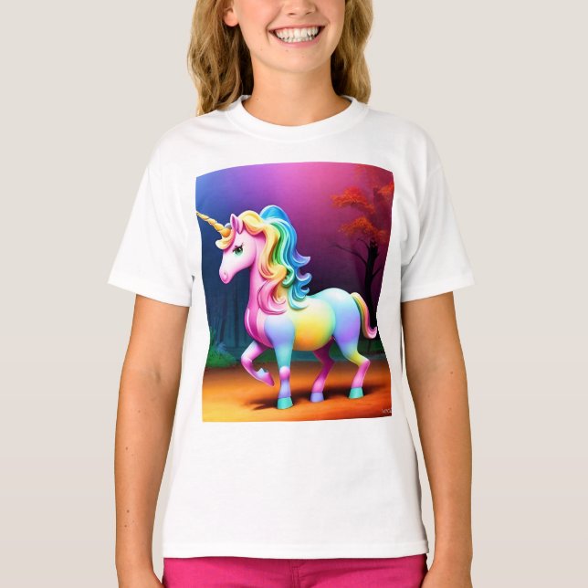 Camiseta Caballo de unicornio blanco-37474 (Anverso)
