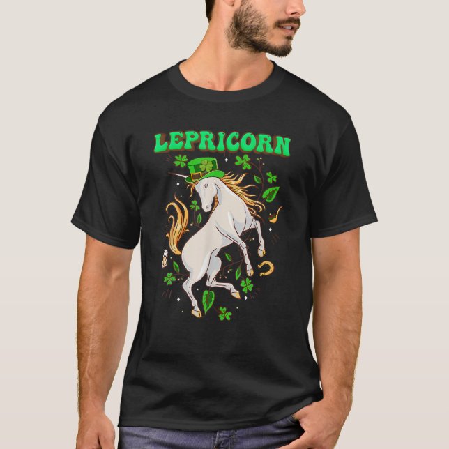Camiseta Caballo de unicornio de Lepricornio, divertido Ki  (Anverso)