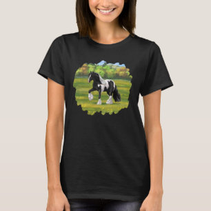 Camiseta Caballo de Vanner de Black Pinto Piebald Gypsy