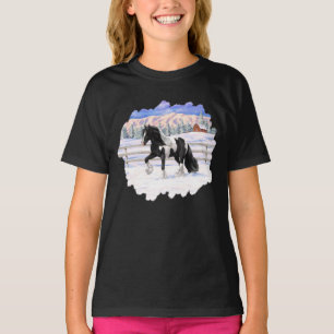 Camiseta Caballo de Vanner de Black Pinto Piebald Gypsy