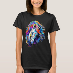 Camiseta Caballo de viento: arte tribal indio, caballo nati