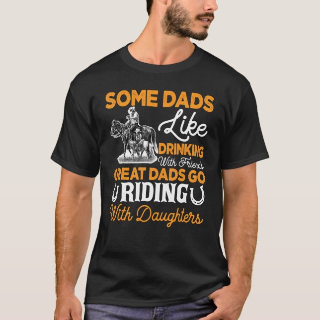 Camiseta Caballo del Día del Padre montando a algunas chica (Anverso)