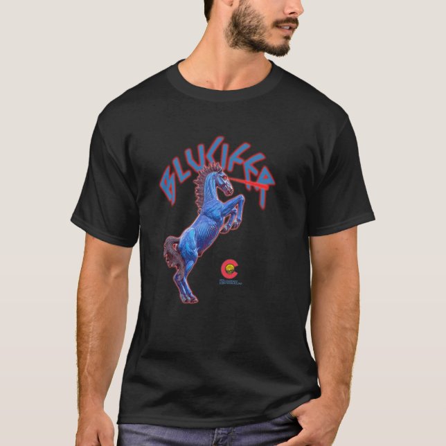 Camiseta Caballo Demonio Blucifer de Colorado (Anverso)