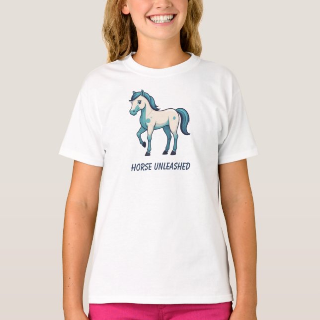 Camiseta Caballo desatado: Citas del majestuoso Steed (Anverso)