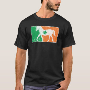 Camiseta Caballo Día de San Patricio Bandera Irlandesa C Di