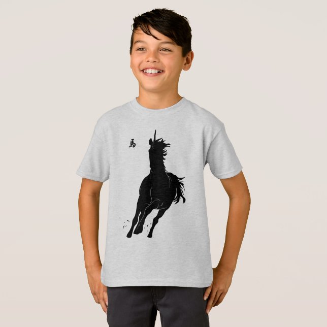 Camiseta Caballo dinámico en carrera (Anverso completo)