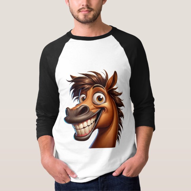 Camiseta Caballo divertido 14 de Octubre Larga Manga (Anverso)
