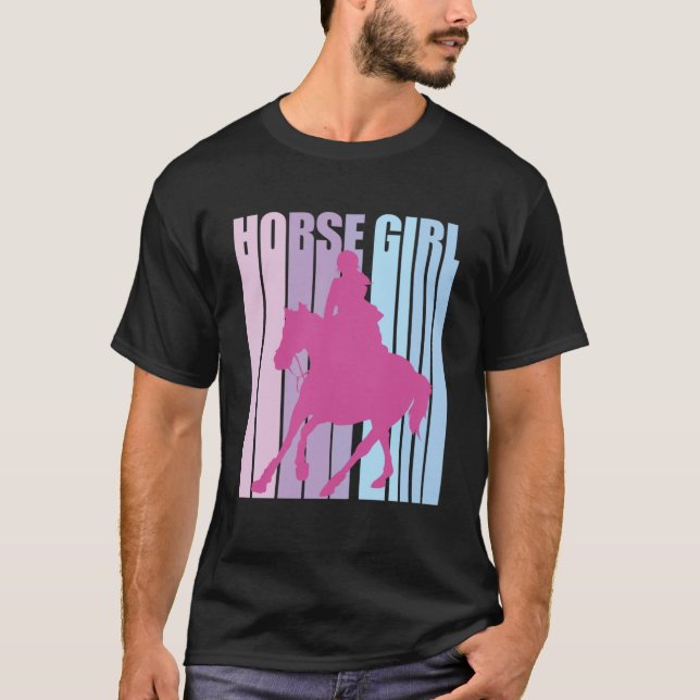Camiseta Caballo divertido montado a caballo con una siluet (Anverso)