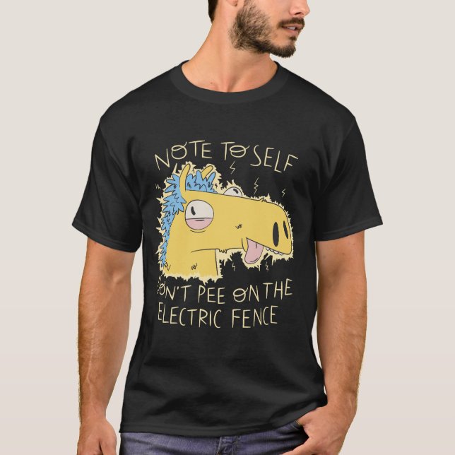 Camiseta Caballo divertido no se mete en la cerca eléctrica (Anverso)