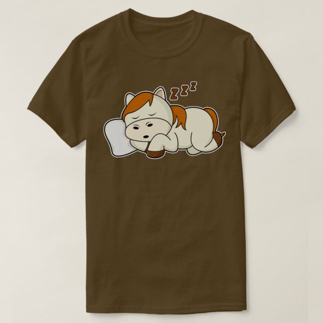 Camiseta Caballo durmiendo con almohada (Diseño del anverso)