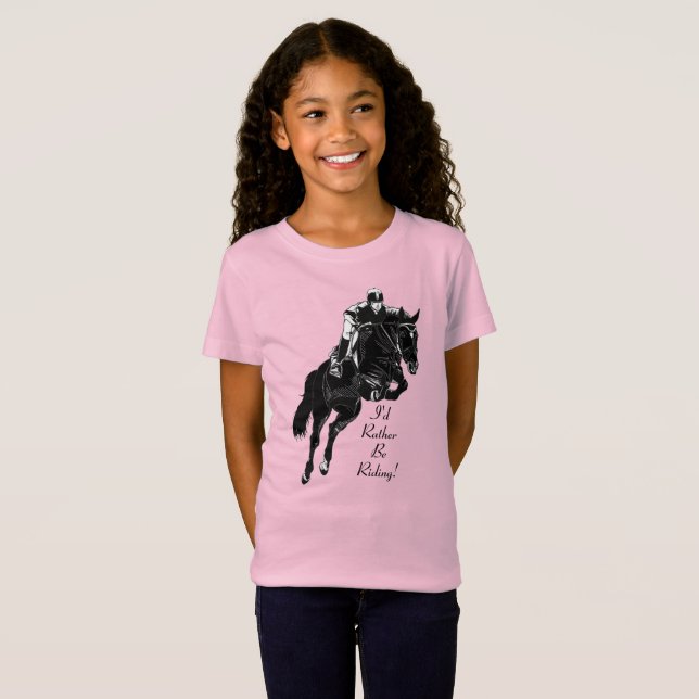 Camiseta Caballo ecuestre de salto de cazador (Anverso completo)
