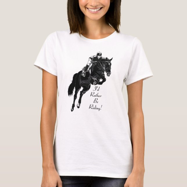 Camiseta Caballo ecuestre de salto de cazador (Anverso)