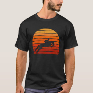 Camiseta Caballo ecuestre Vintage Retro Atardecer Salto de 