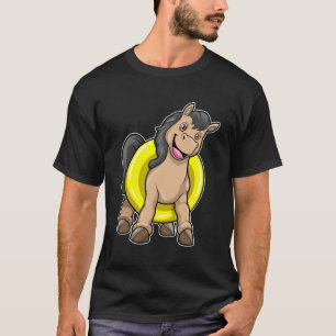 Camiseta Caballo en la playa con anillo de natación