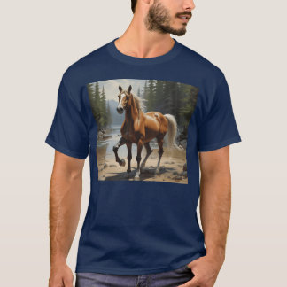 Camiseta caballo en la vida salvaje divertido