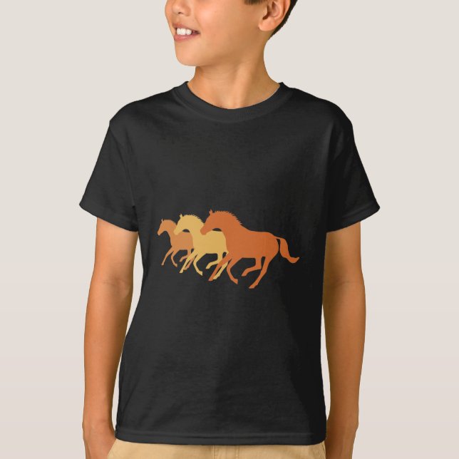 Camiseta Caballo en marcha (Naranja) (Anverso)