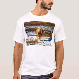 Camiseta Caballo en miniatura de color marrón y crema en la