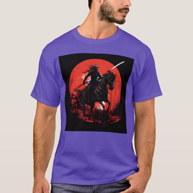 Camiseta Caballo esqueleto humano Caballo a caballoEspada (Anverso)